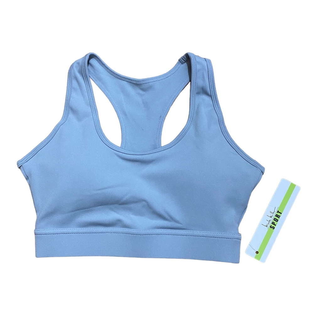 Nicole Miller Sport Women's Cut-Out Racerback Activewear Gray Sports Bra